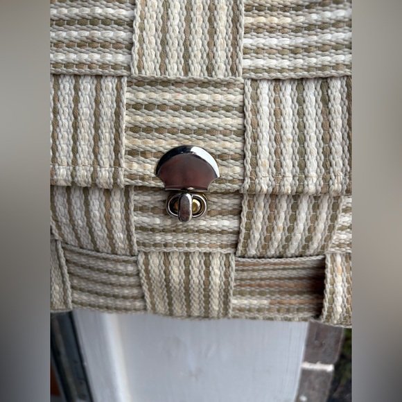 Vintage Woven Beige and Cream Shoulder Bag Bertini Italy - Picture 3 of 10